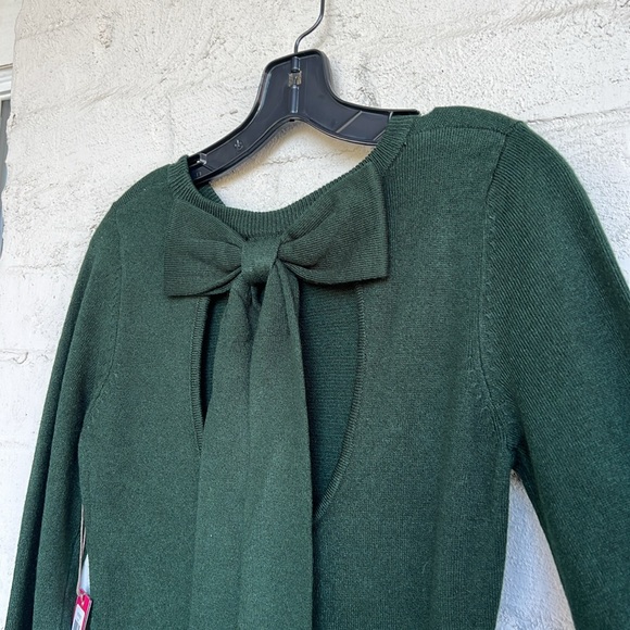 NWT Vince Camuto Bow Back Green Fit & Flare Sweater Dress Size Small - Picture 8 of 12